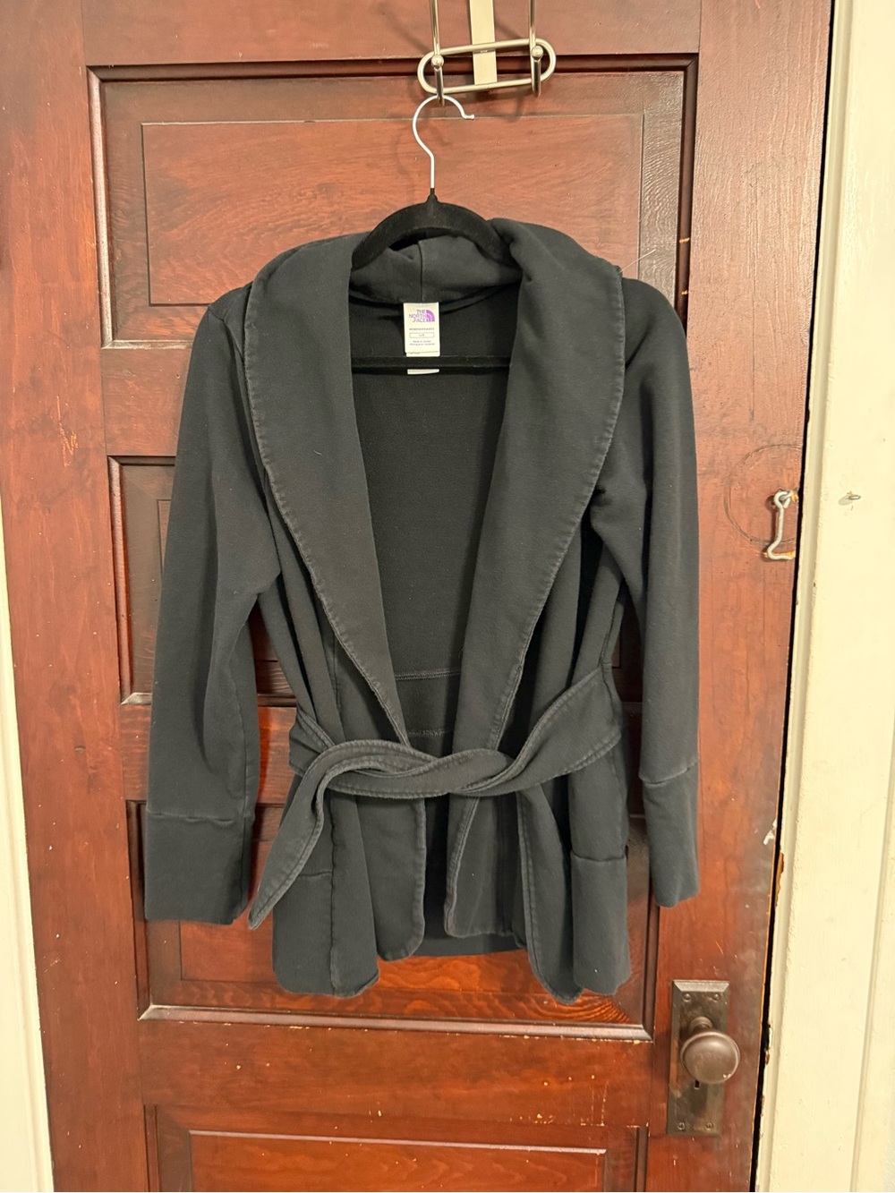 The North Face Black Hooded Belted‎ Cardigan Cotton